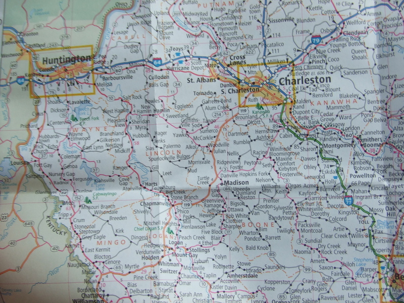 Our West Virginia Mission Trip map--without it we'd still be there! BY JULIE SEYFRIED